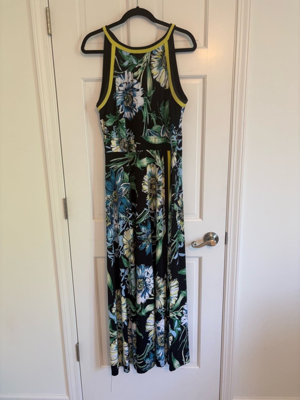INC black floral maxi dress size XL